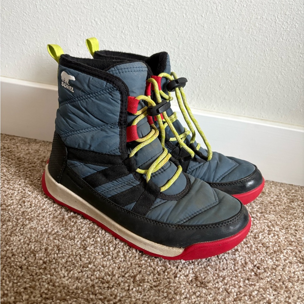 Sorel Kids' Blue and Red Winter Boots